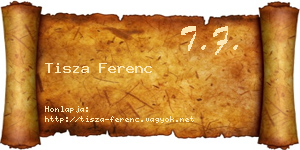 Tisza Ferenc névjegykártya
