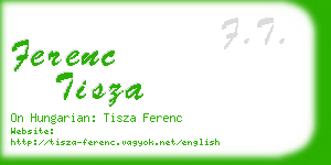 ferenc tisza business card